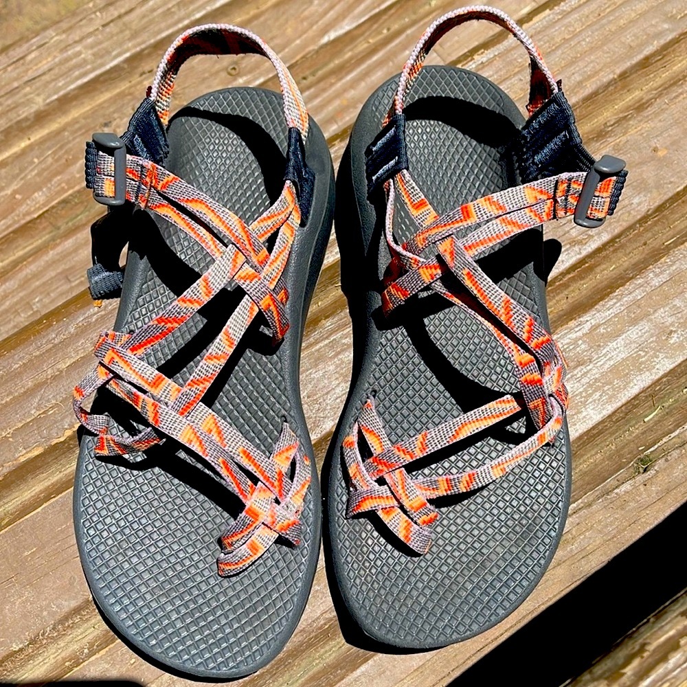 Chaco Black and Orange Sandals